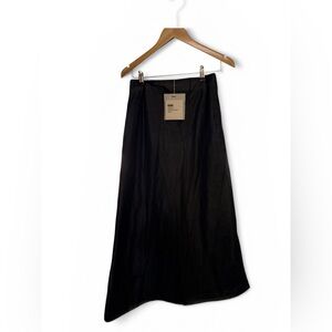Demoo Parkchoonmo Black Satin Maxi Skirt Size 38 Size Small 27 inch waist Formal